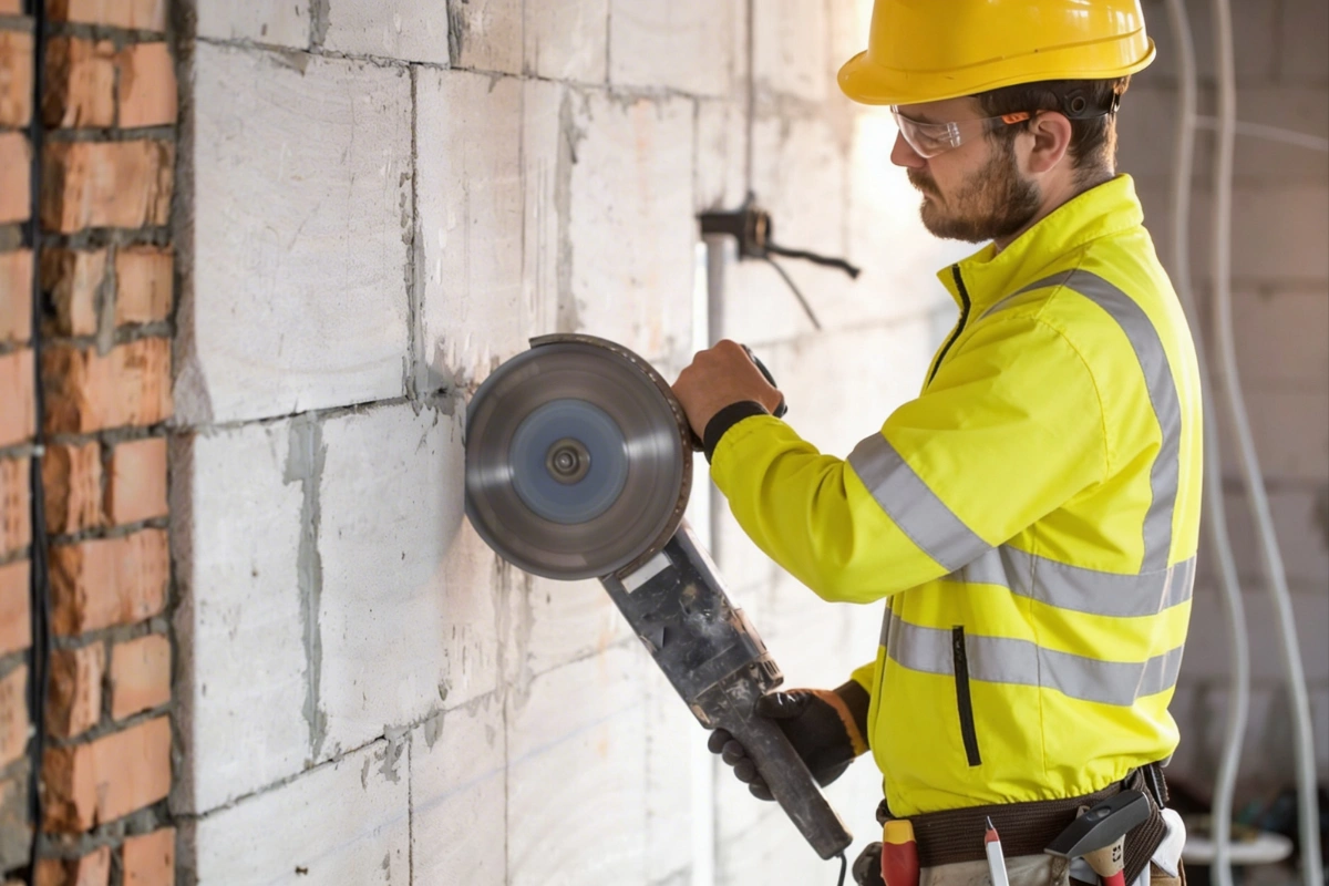 Safe Demo Dallas concrete removal process with heavy equipment breaking concrete surface